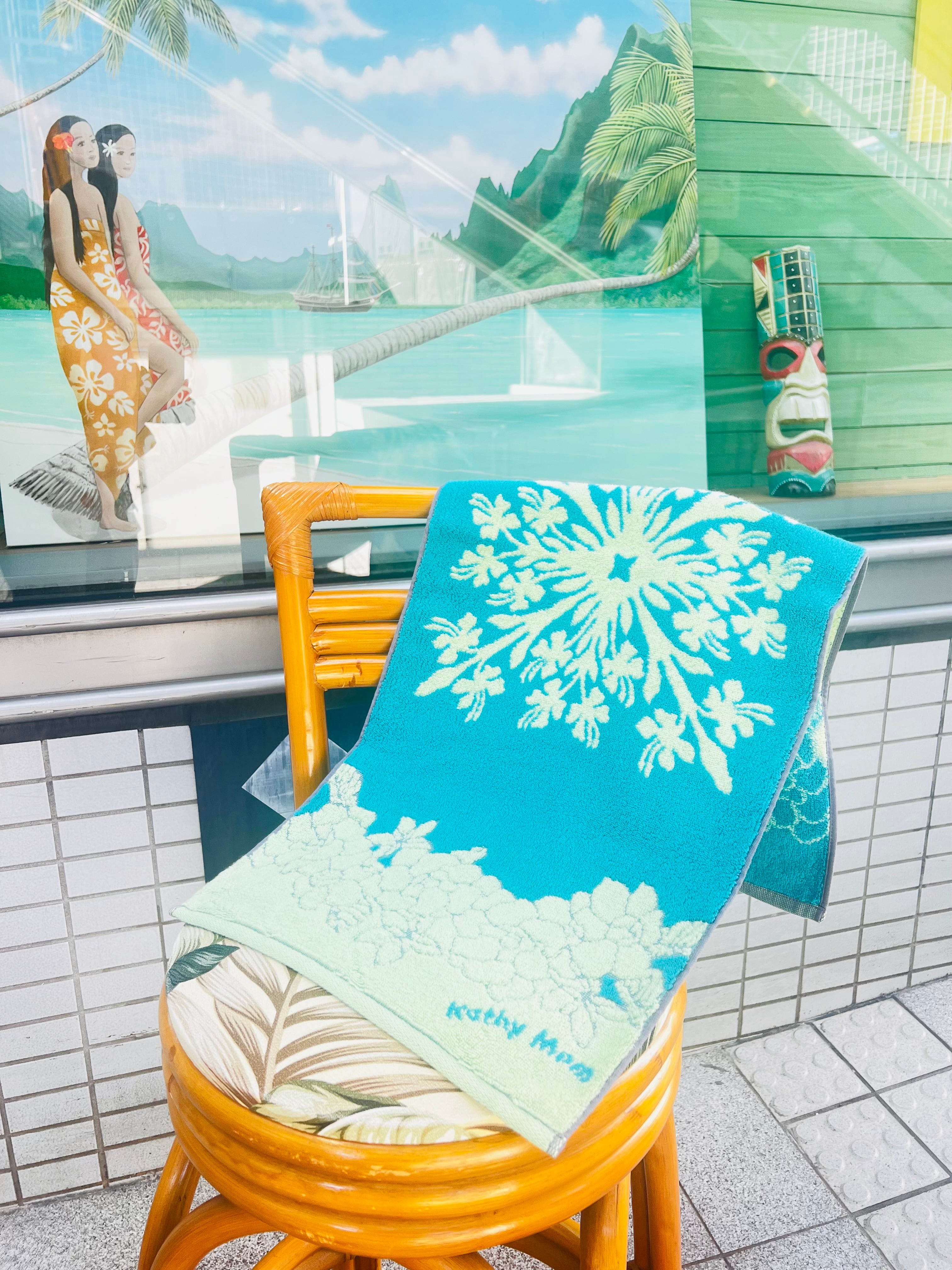 【キャシーマム】フェイスタオル プアナニシリーズ バウヒニアグリーン