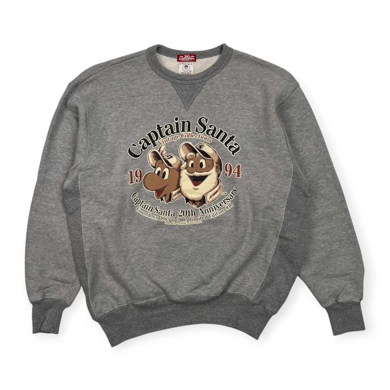 CAPTAIN SANTA キャプテンサンタ 20周年 プリント スウェット トレーナー シャツ サイズ M /グレー/メンズ/ジョイマークデザイン/日本製