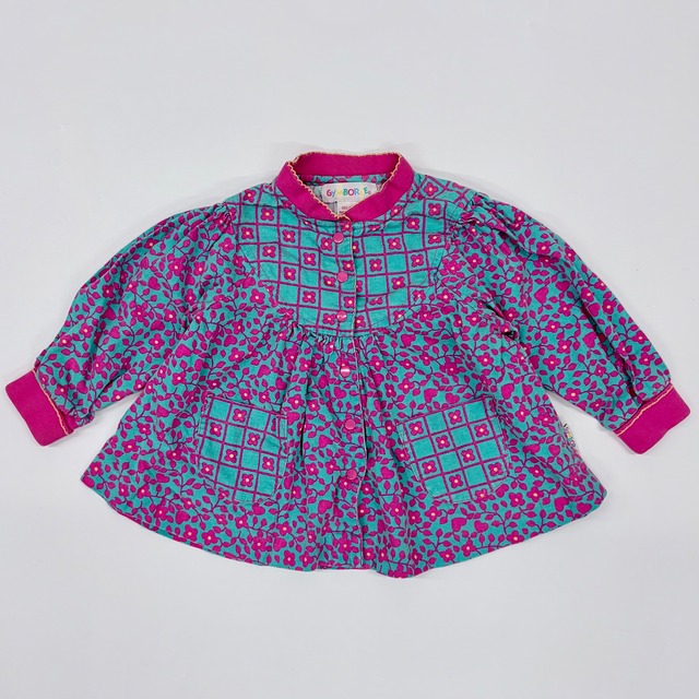 【1-3T】Gymboree button up floral printed blouse ジンボリー 前開きボタン 花柄ブラウス シャツ