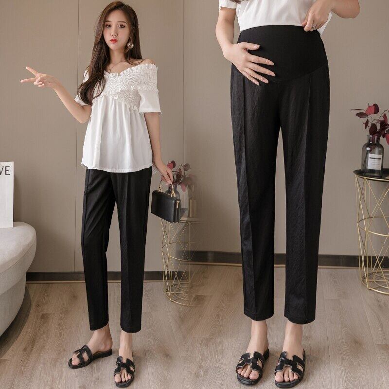 【新作】【送料無料】 8810＃夏の薄いリネンマテニティワークパンツtウエストベリー9/10長さパンツ服妊娠中の女性妊娠中のズボン サマー 夏物 AL expec394011422071