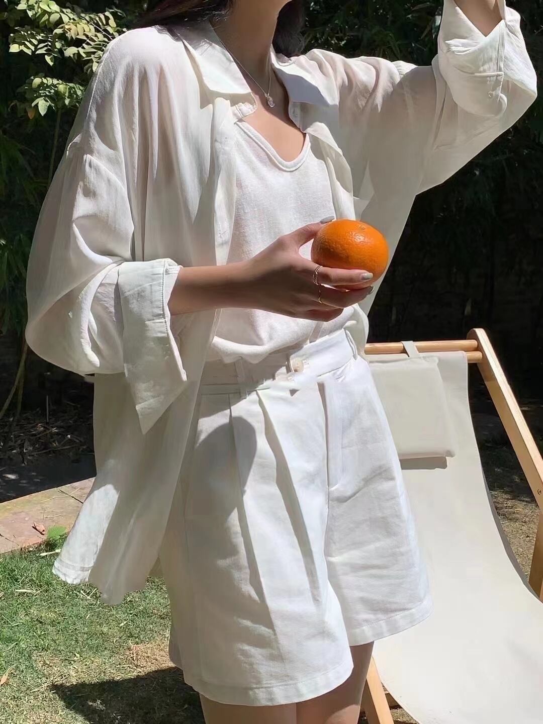 シンプルビッグシャツ　AJ22085-718