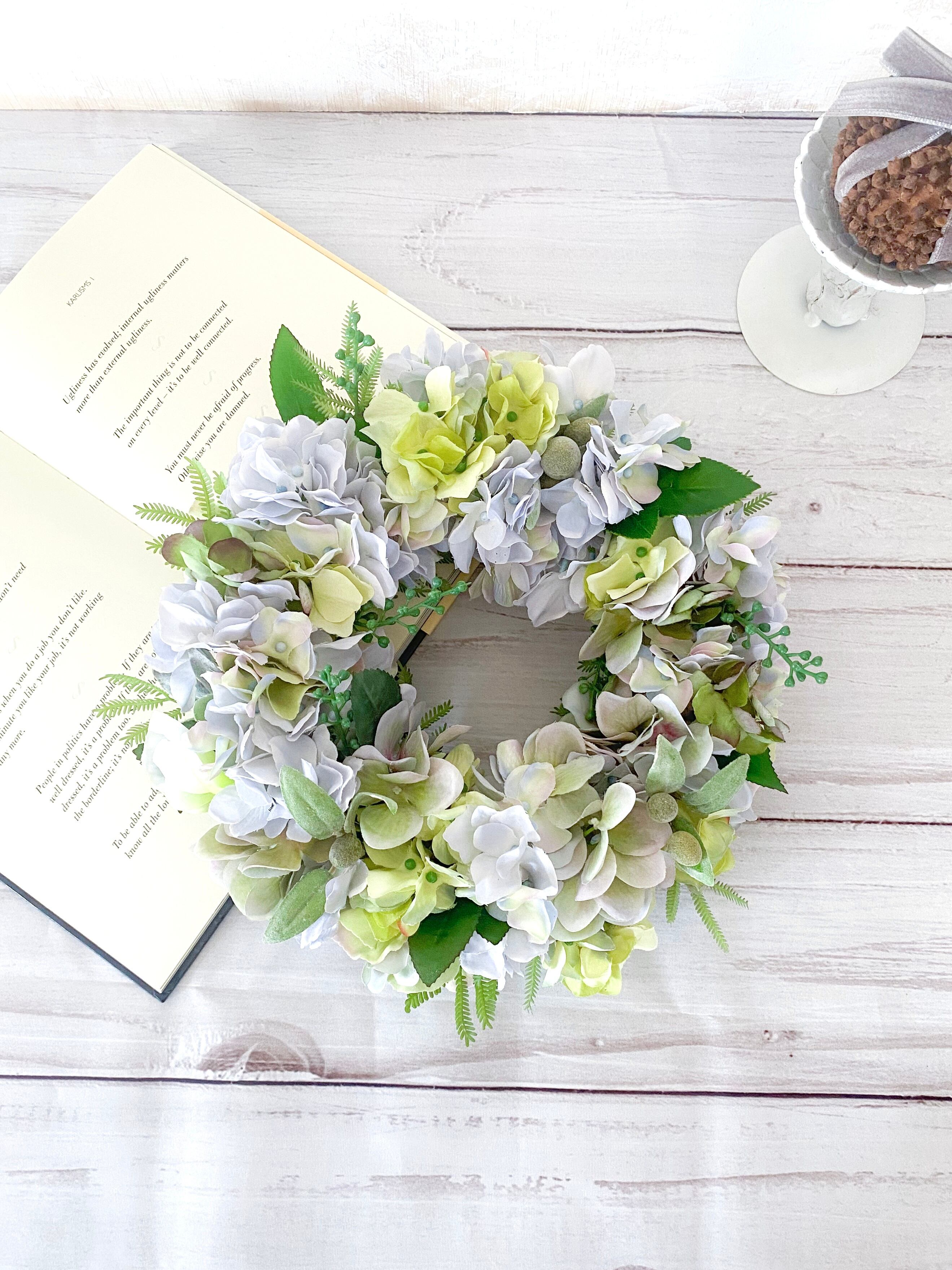 ユーカリのハーフリース ナチュラルインテリア ユーカリのハーフリース ナチュラル シック 造花 おしゃれ