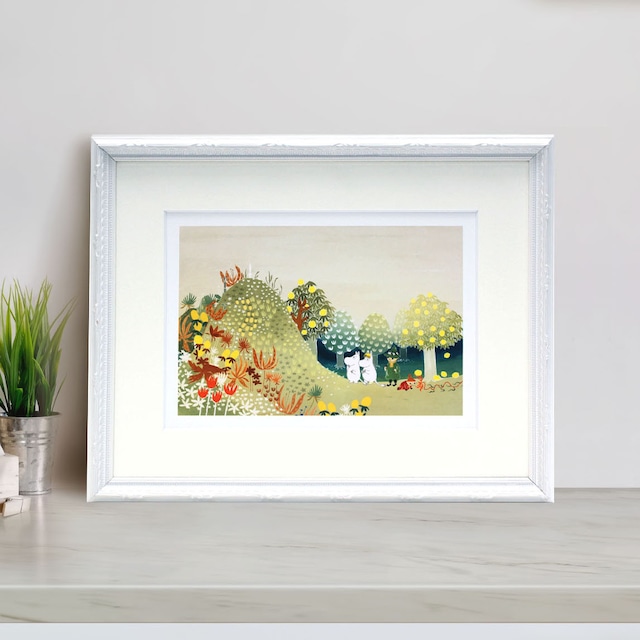 ムーミン 北欧 Postery 「ムーミン谷のジャングル」送料無料 フレーム 展示用フック付アートポスター 絵画 インテリア アート