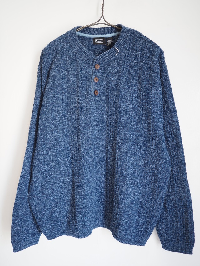 1990’s~ Hagger Cotton Henley Knit／XL