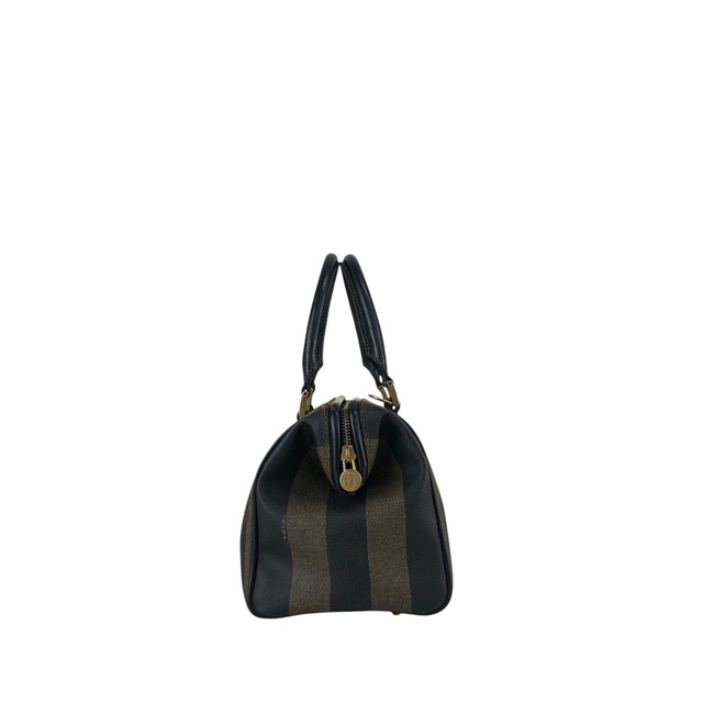 FENDI フェンディ ペカン ハンドバッグ ブラック FFロゴ PVC 2way ミニボストン vintage ヴィンテージ オールド 3d83yd
