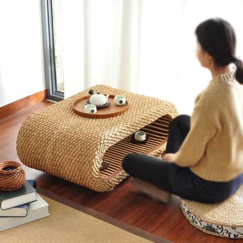 ローテーブル ラタンテーブル 高さ35cm 丸テーブル 籐 ラタン アジアン 北欧 おしゃれ ナチュラル リビング