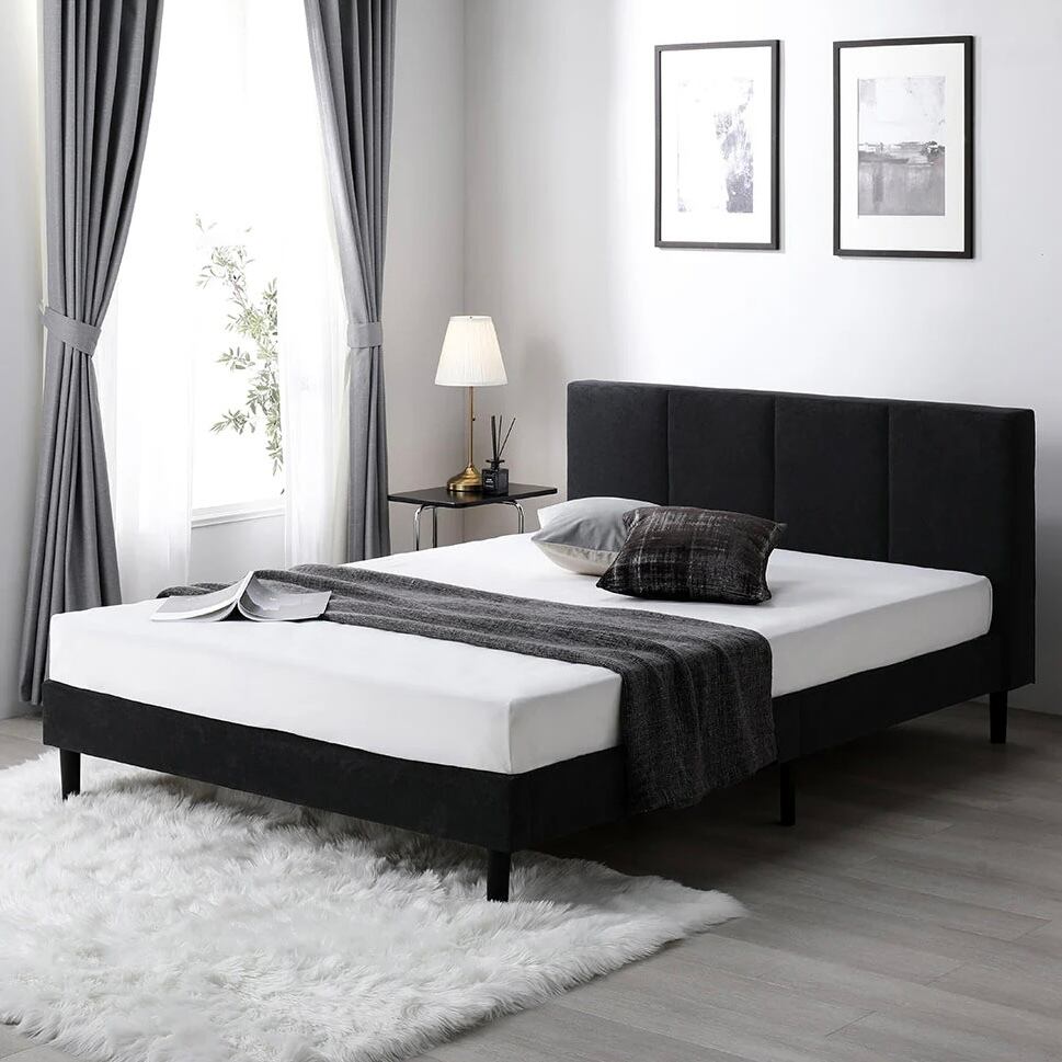 【Dサイズ】上品な雰囲気で海外ホテル風 ファブリックベッド