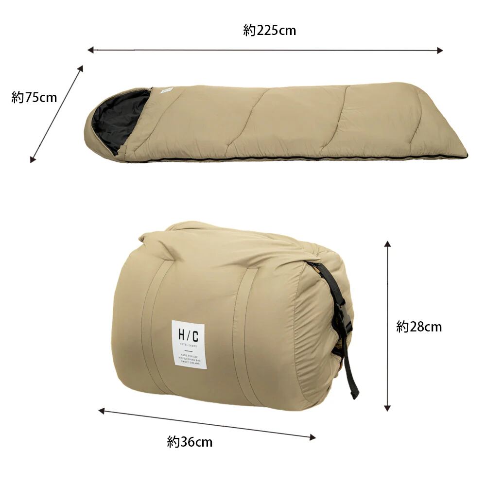 HOTEL CAMPS スリーピングバッグ（人工ダウンシュラフ） BLACK | YAU
