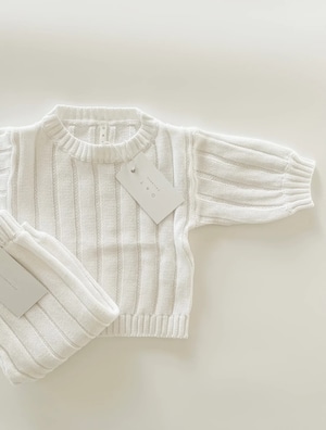 OAT /  Children’s Wide Ribbed Knit Sweater ‘Dove’ (2-3y,3-4y)