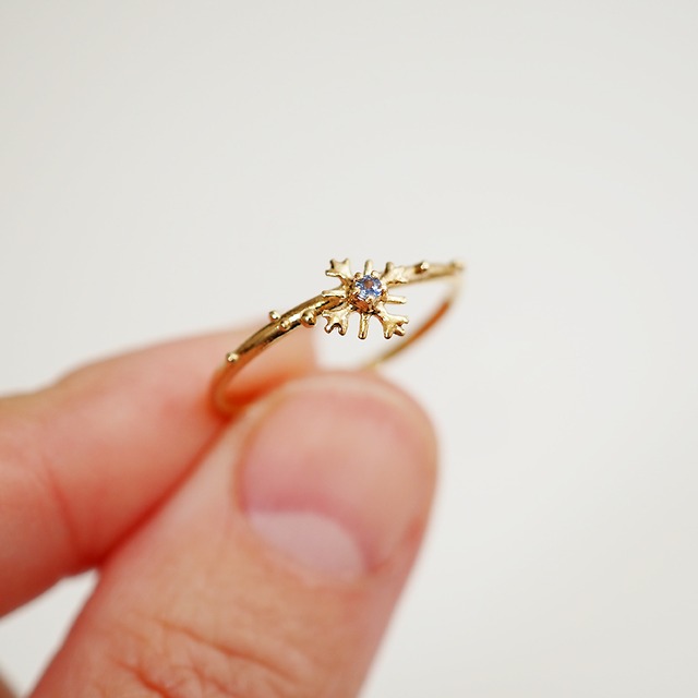 Snow Crystal *〜 雪の結晶リング〜*(gold×sapphire)