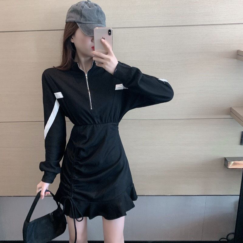 プリーツカラースプリング ロング 春物 スカート YY-ファッション32334583577