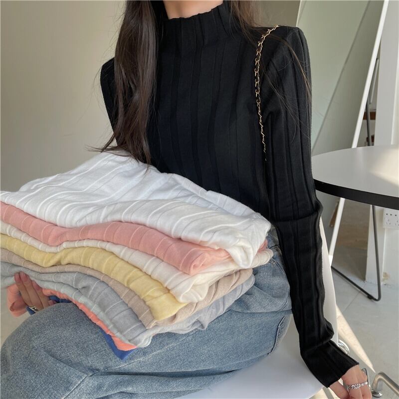 セーター オータムルーズニットカラートップス ロング 秋物 YY-ファッション34229543483