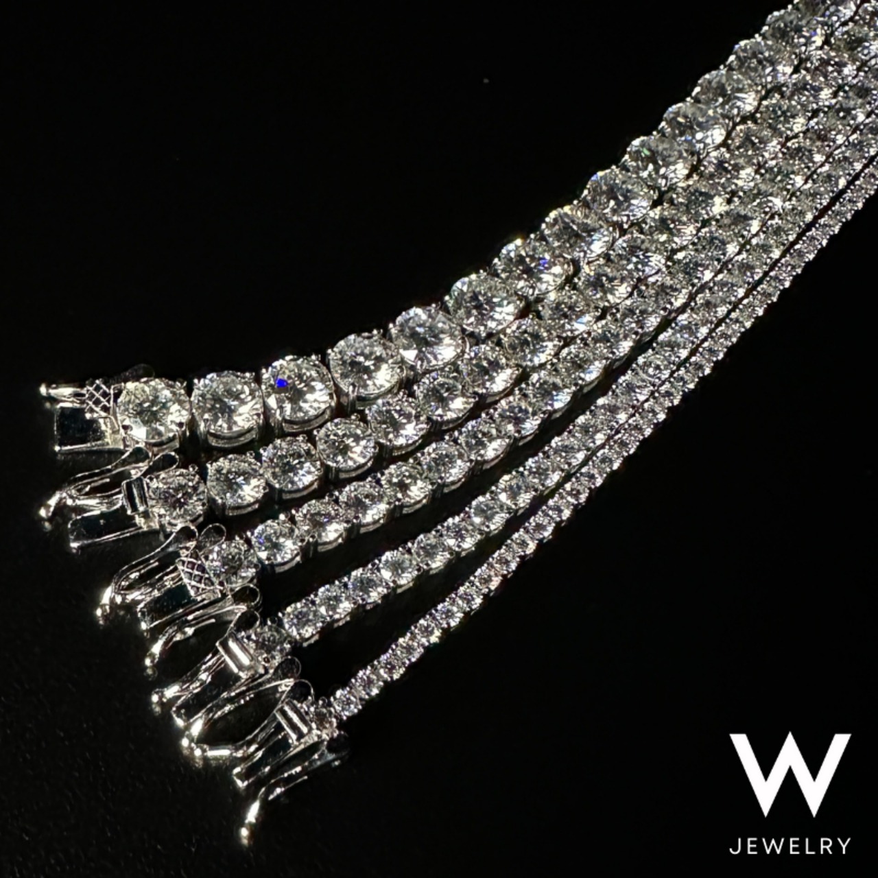 【5mm】W Jewelry Moissanite "Tennis Chain Necklace" Silver - 3