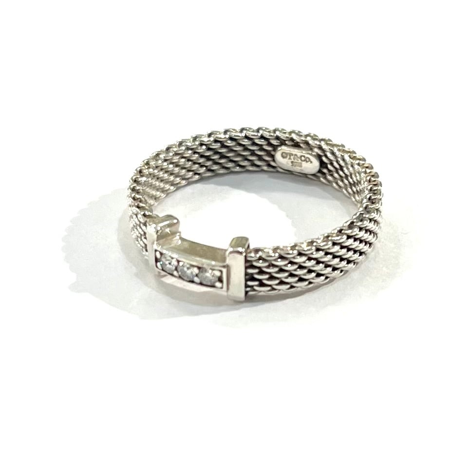 希少【TIFFANY&CO】【9号】2598 3粒ダイヤモンド サマセット指輪