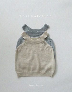 【予約】Ice sleevelsee knit tops (R0098)