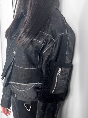 "再構築" Cotton Denim × Nylon MA-1 Docking Jaket