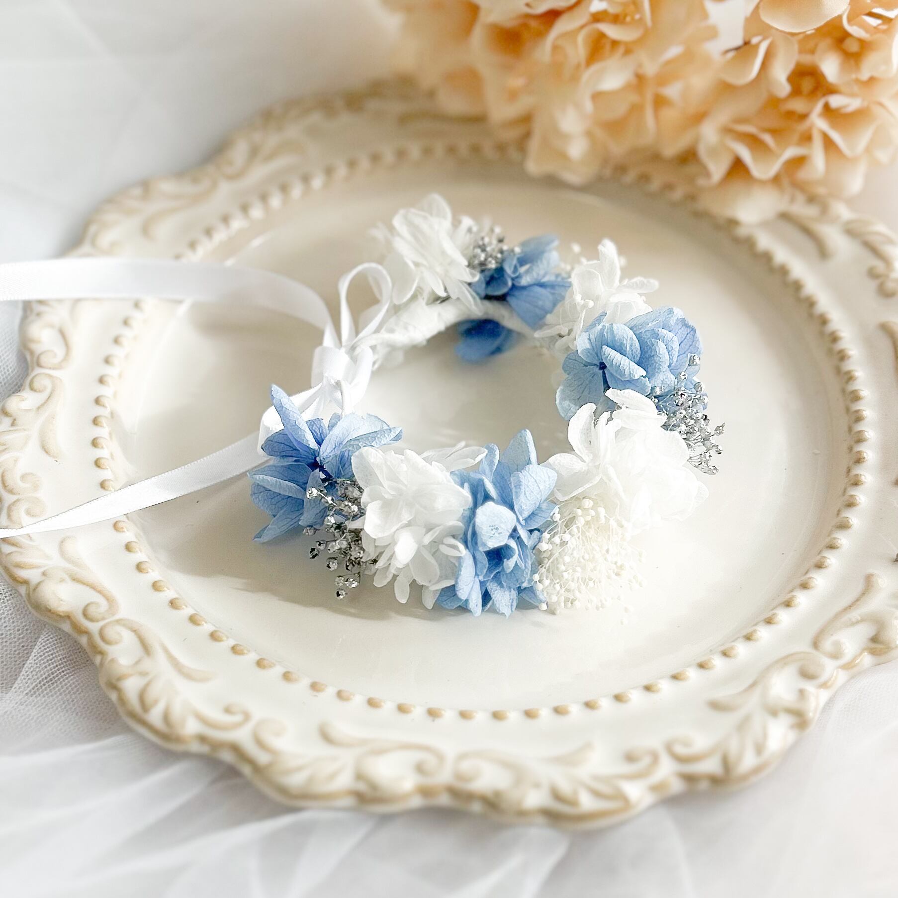 blue silver 【ペット用花冠】