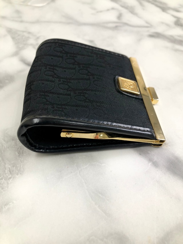 Christian Dior クリスチャン ディオール トロッター ロゴ ジャガード がま口 コインケース ブラック vintage ヴィンテージ  wd4fgy