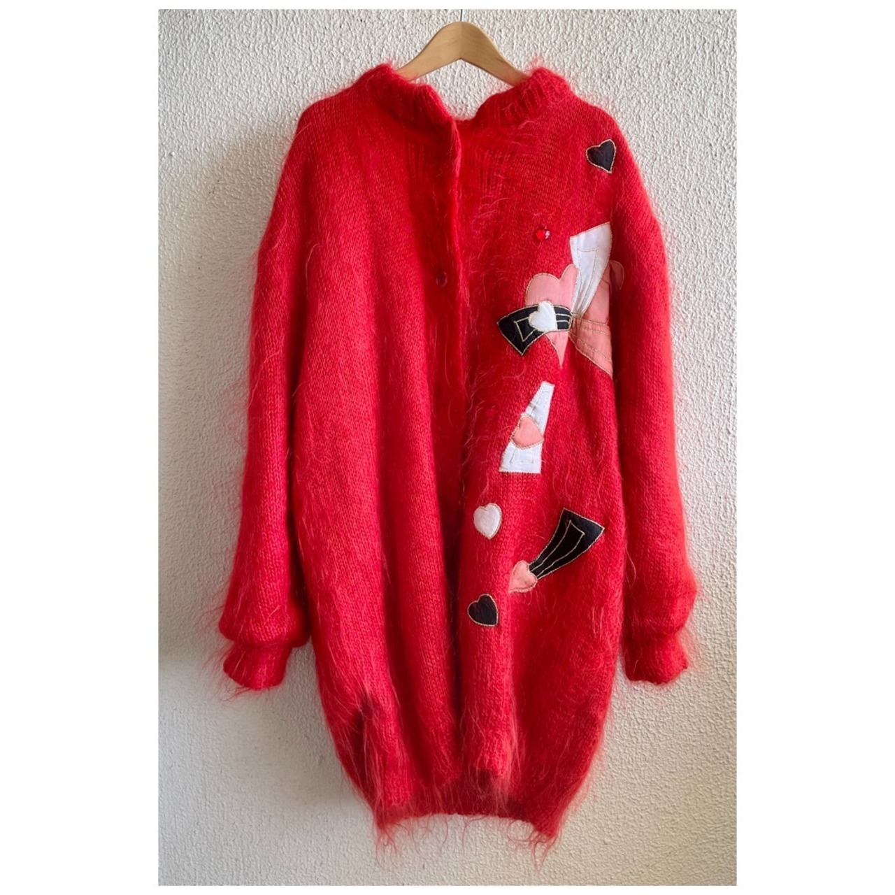 フランス ヴィンテージ ニットカーディガン ニットコート モヘア  