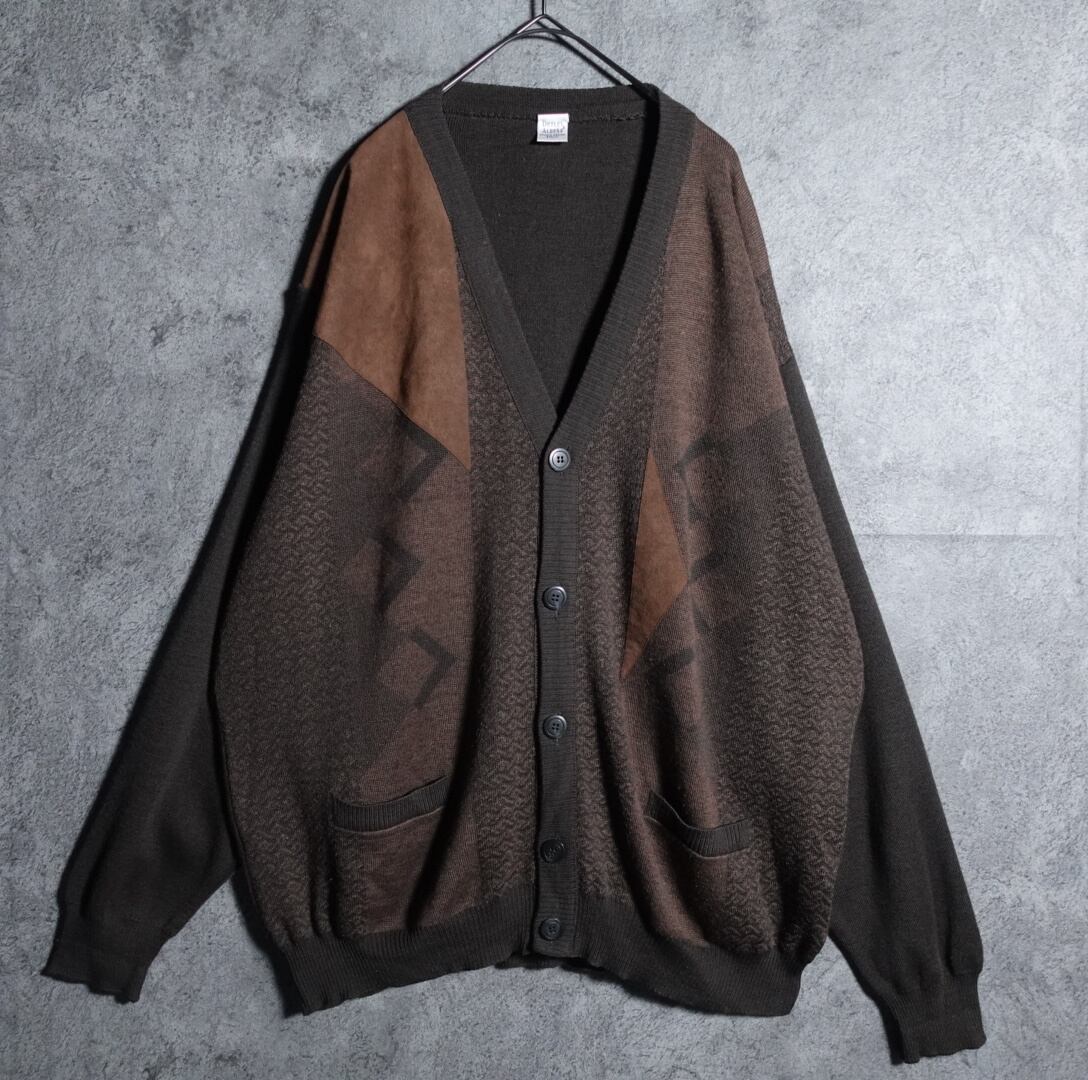 EURO Geometric Suede Cutout Cardigan