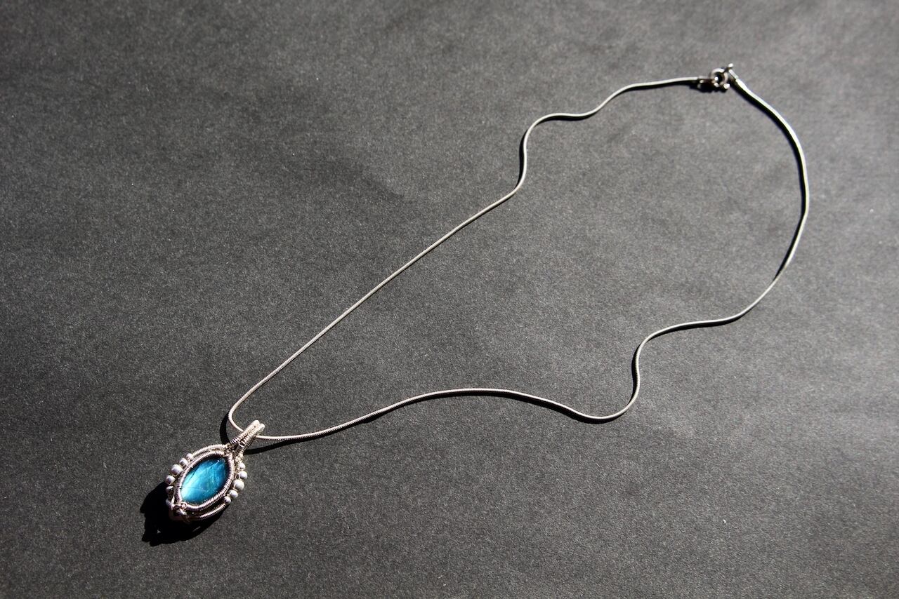 Labradorite silver 925 wire wrapping pendant