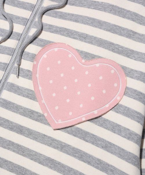 ☆IVE レイ 着用！！【YOUHEE】I LOVE APPLIQUE HOOD ZIP-UP MELANGE