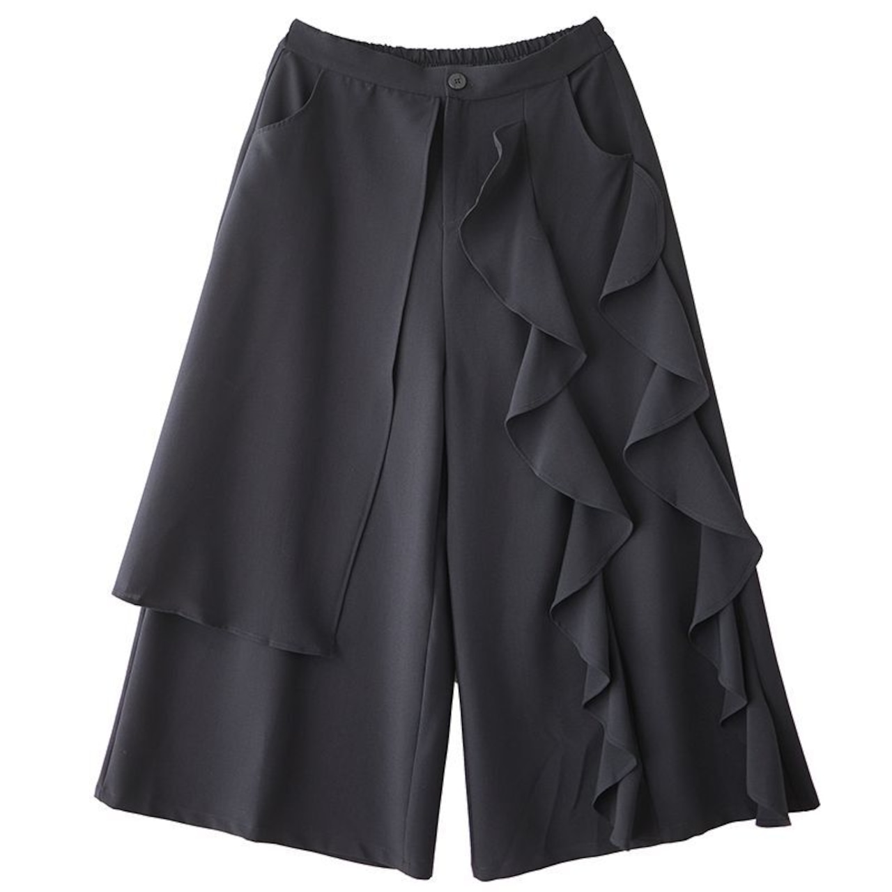 アシンメトリー フリル ワイドパンツ 00323