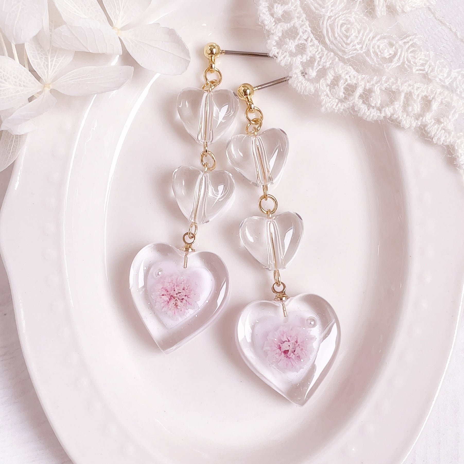 Neige "ネージュ" ピアス/イヤリング(baby pink)