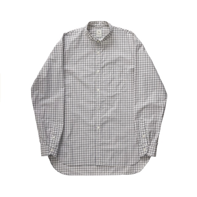 ORGANIC CTTN PLAID WING COLLAR SHIRT / オーガニックコットンチェックウィングカラーシャツ (WHITE)