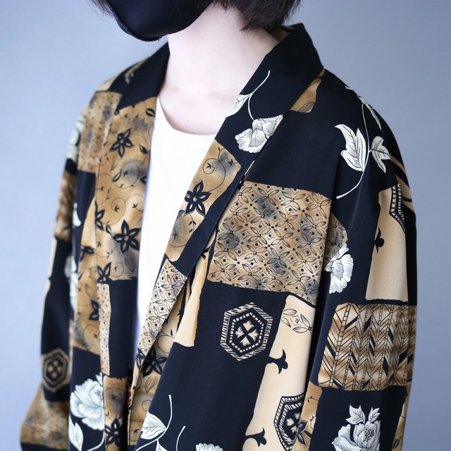 modern coloring art flower pattern loose silhouette easy tailored jacket