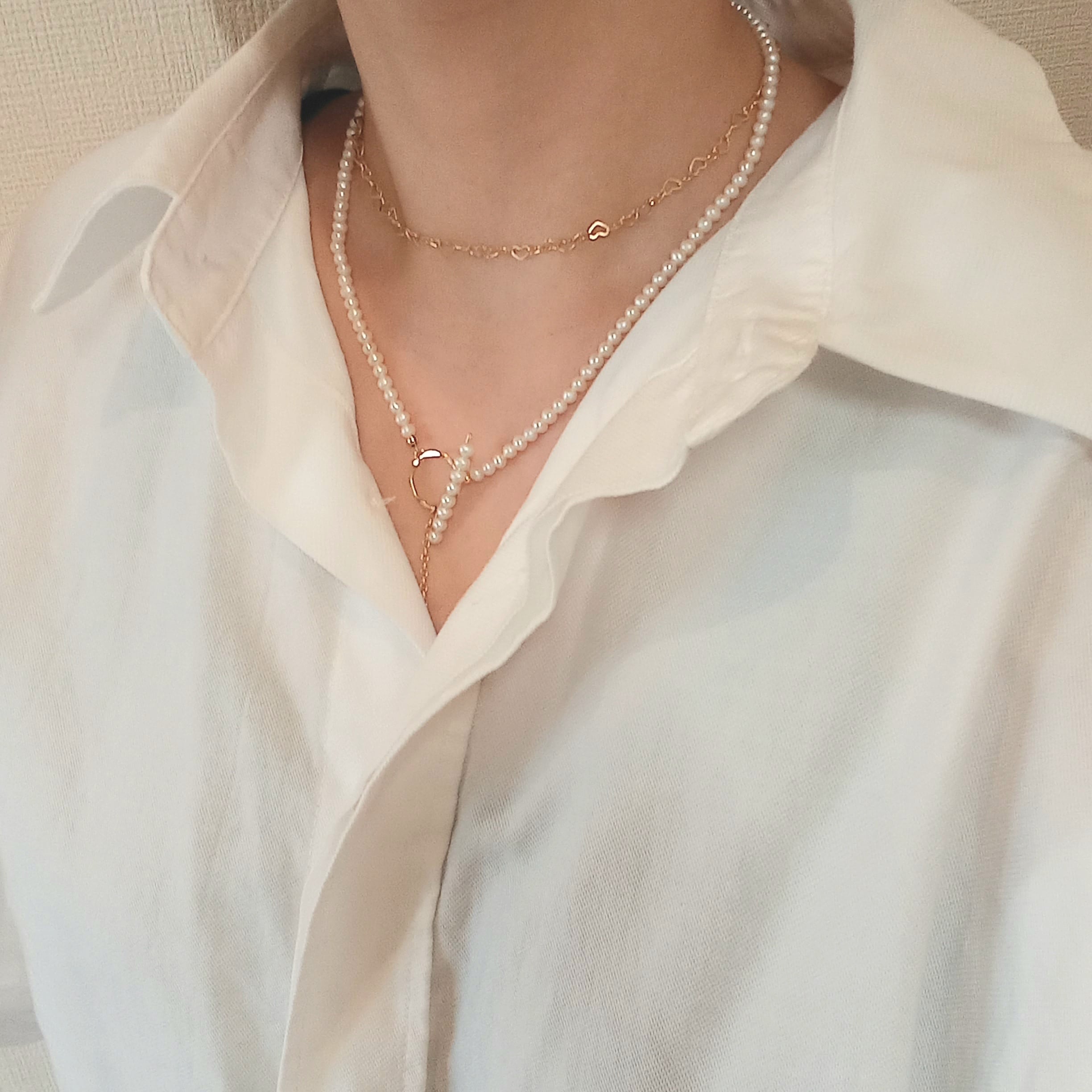 12kgfハートモチーフチェーンネックレス 選べる長さ40-45cm