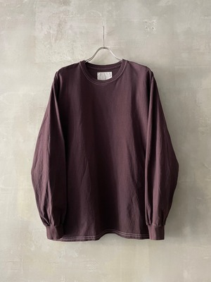 【 customer's used 】TrAnsference Plain Clue Neck Long Sleeve Top 2022 (029) - dark plum garment dyed