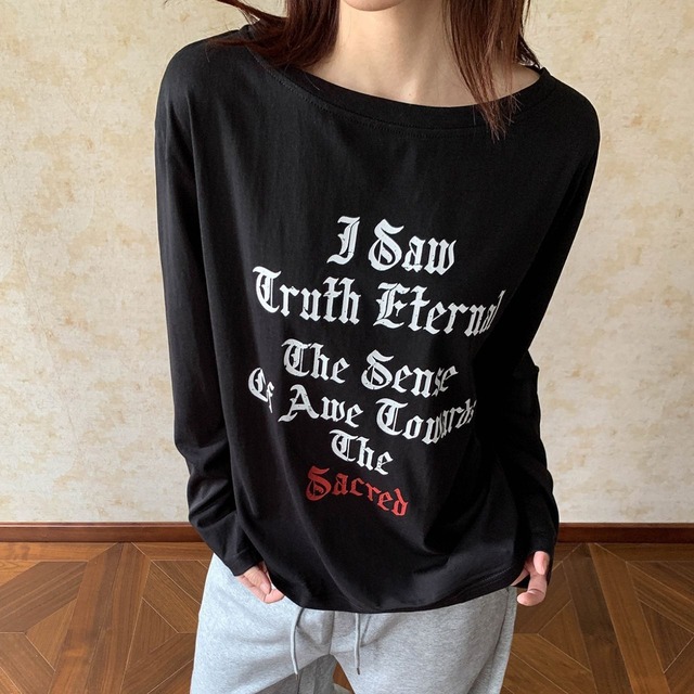 ゴシックタイポグラフィメッセージロングスリーブ 2col   R01657