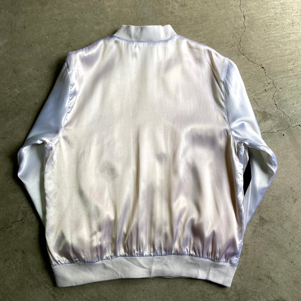 90年代 NIKE ナイキ スモールスウォッシュ ロゴ刺繍 サテンブルゾン