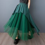 チュール ボタンディテール スカート 00171