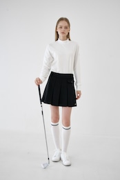 GOXO ゴーエックスオー ゴルフウェア メタルロゴフラッププリーツスカート ブラック