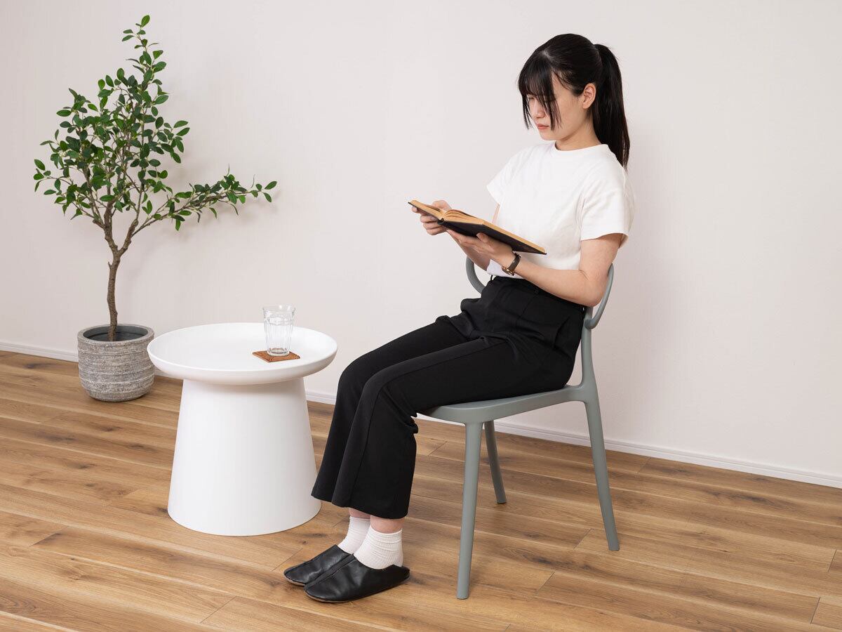 曲線デザイン 椅子 チェア（グレー） | カフェテーブル&チェア専門店