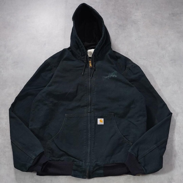 カーハート アクティブジャケット ジップ パーカー 古着 XL 黒 17893