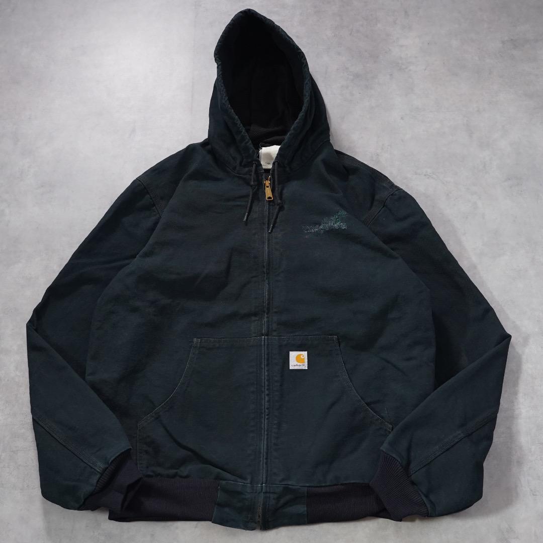 カーハート アクティブジャケット ジップ パーカー 古着 XL 黒 17893