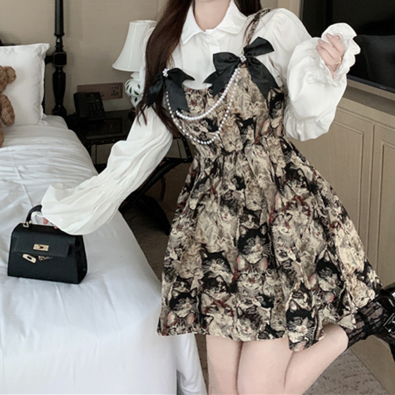 キャットリボンキャミワンピース LK1094