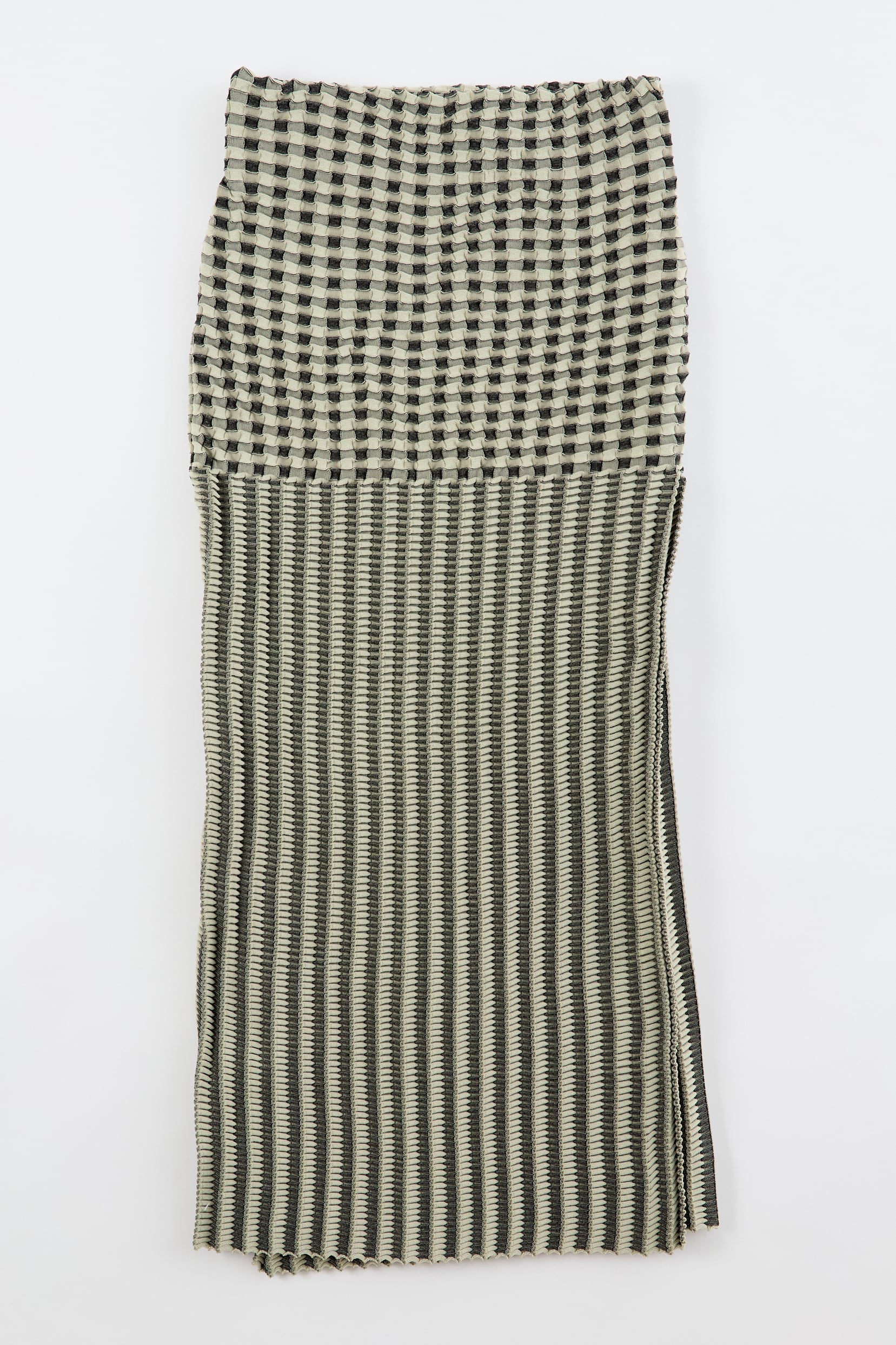 LINKS SLIT SKIRT 26SSAC-014 LT.KHAKI×YELLOW