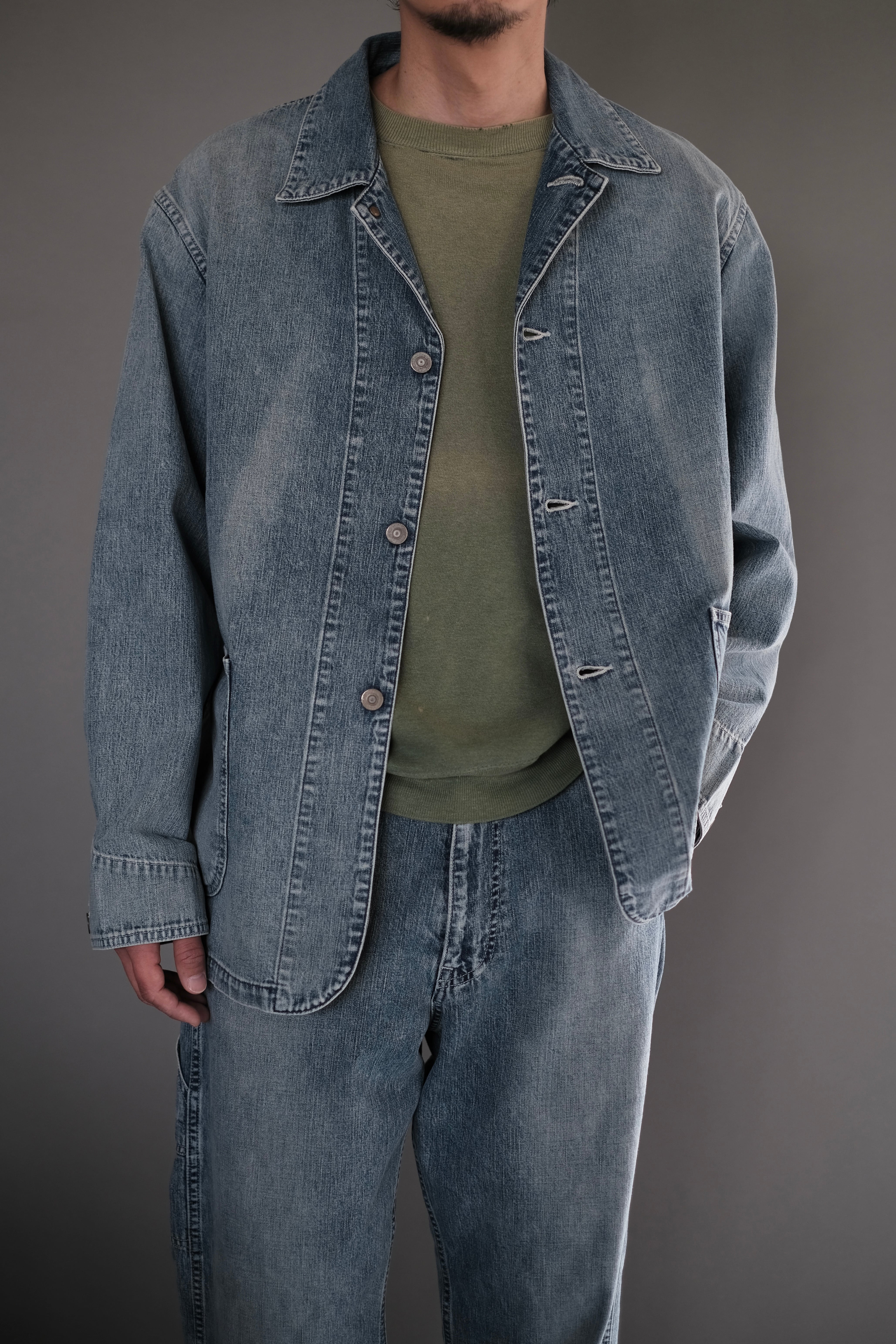 ULTERIOR / FADED LIGHT DENIM COVERALL | LIVING