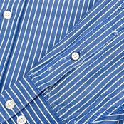 TOMMY HILFIGER トミーフィルフィガー REGULAR FIT PORT NORMAL ストライプ 長袖シャツ ドレスシャツ 16-1/2 32-33/ブルー メンズ