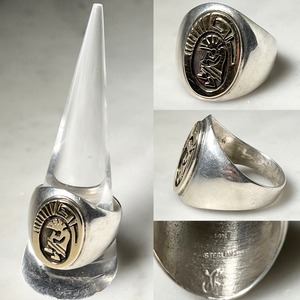 CALVIN PETERSON silver × k14 signet ring " kokopeli "