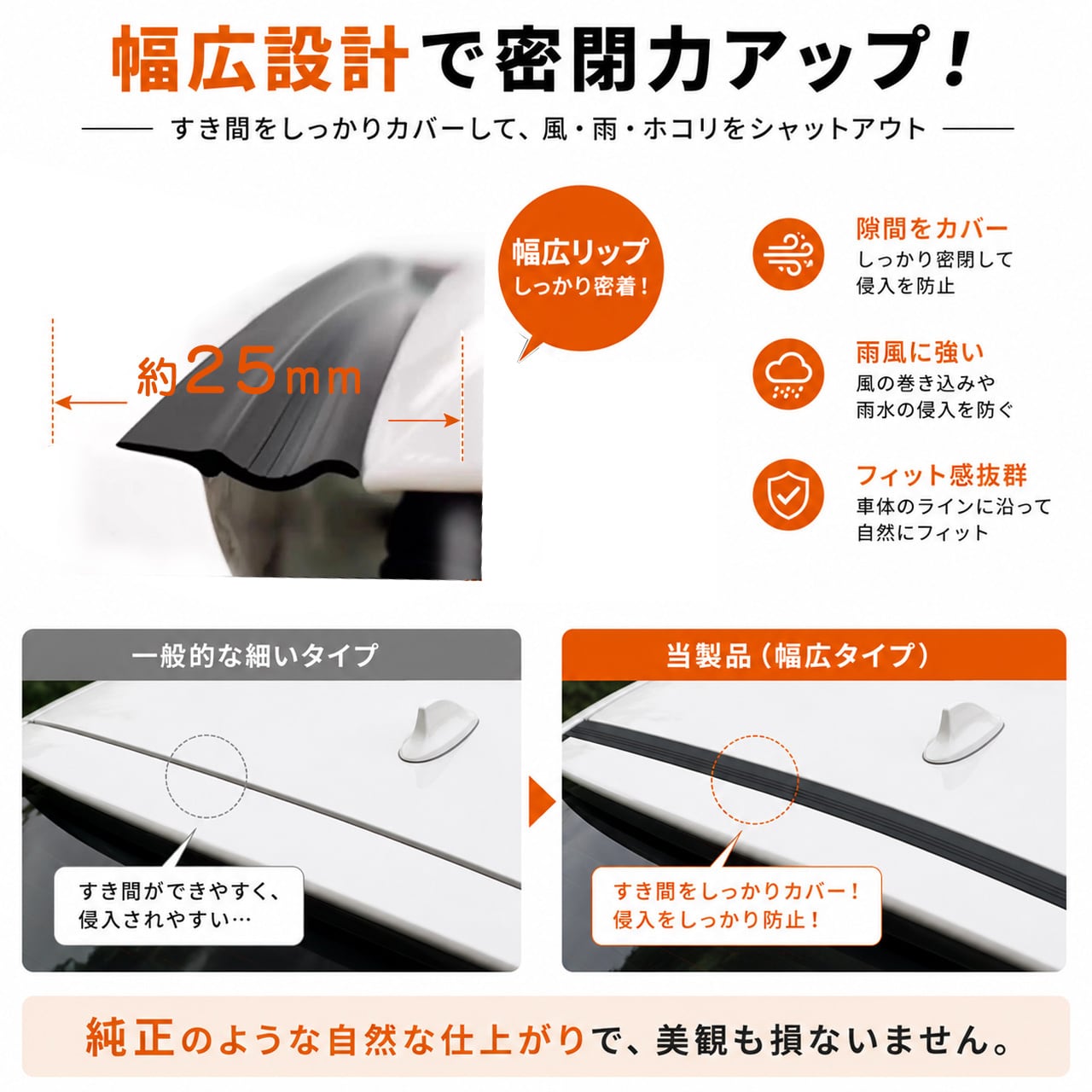 H133 .トヨタ専用トランク上部防塵防水シール 1.3m ロング | GIFTTIDEBOX