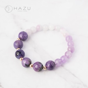 深紫の癒しと芯の強さ［チャロアイト／バイカラークンツァイト／ラベンダーアメジスト］