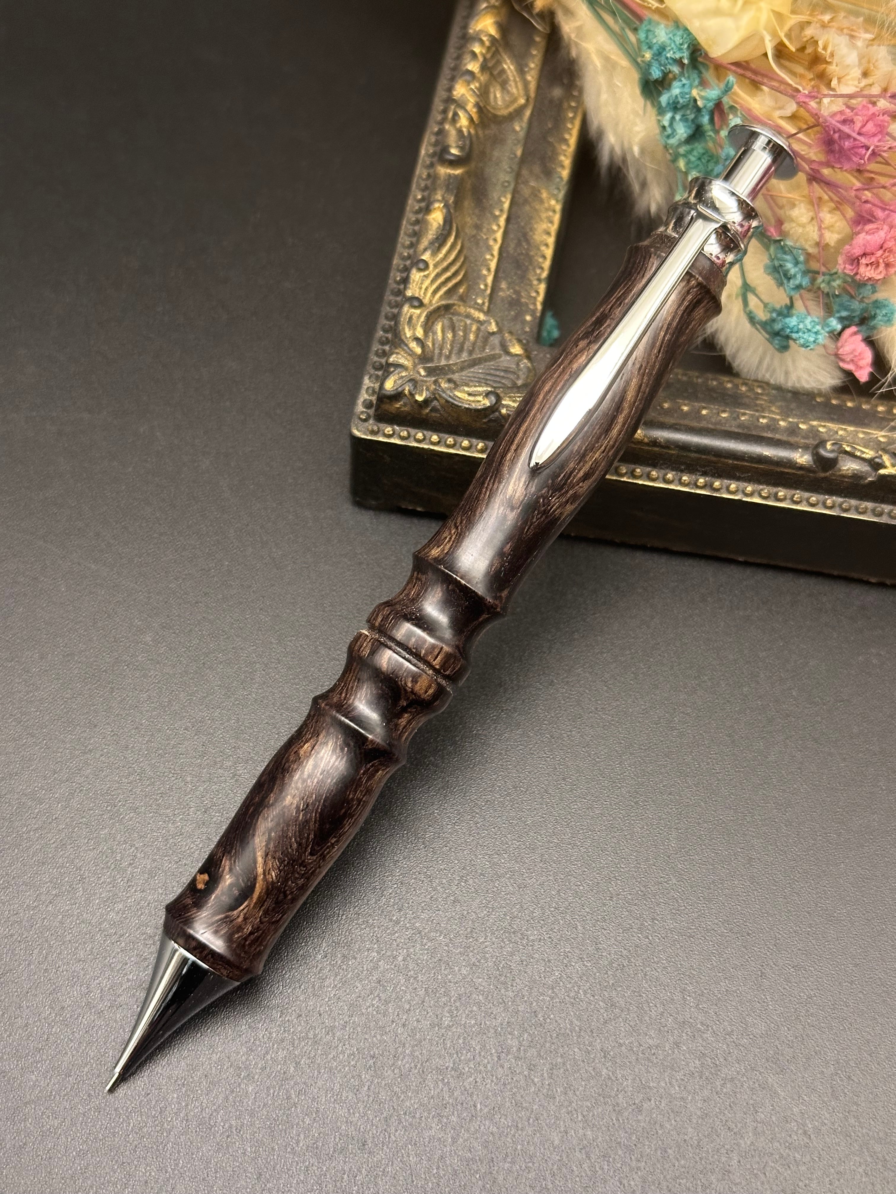 花梨 瘤(杢目ランダム) オリジナル金具 | Flamberg