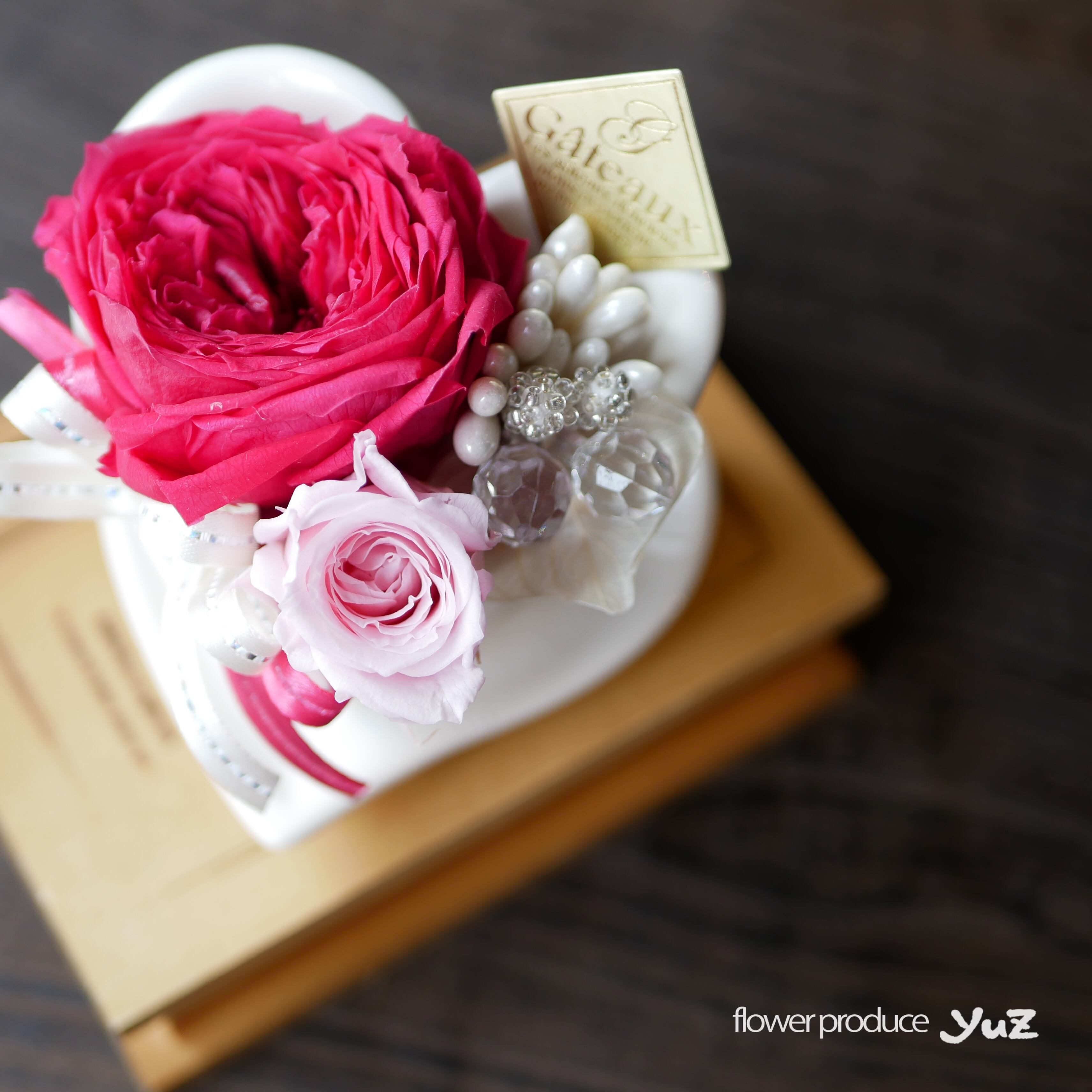 ハートカップアレンジメント ケース入り