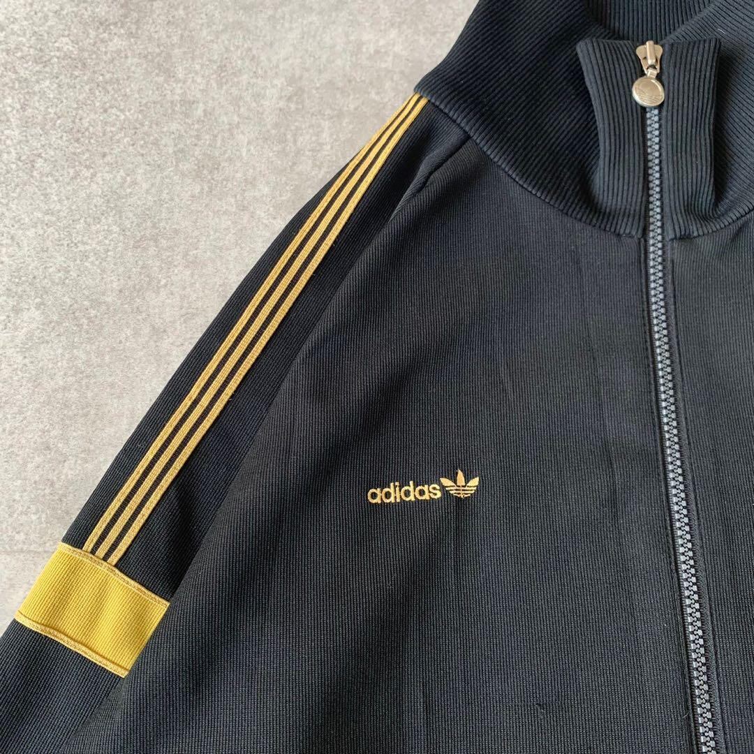 アディダス トラックジャケット 70s 80s ジャージ ビンテージ 黒 黄色