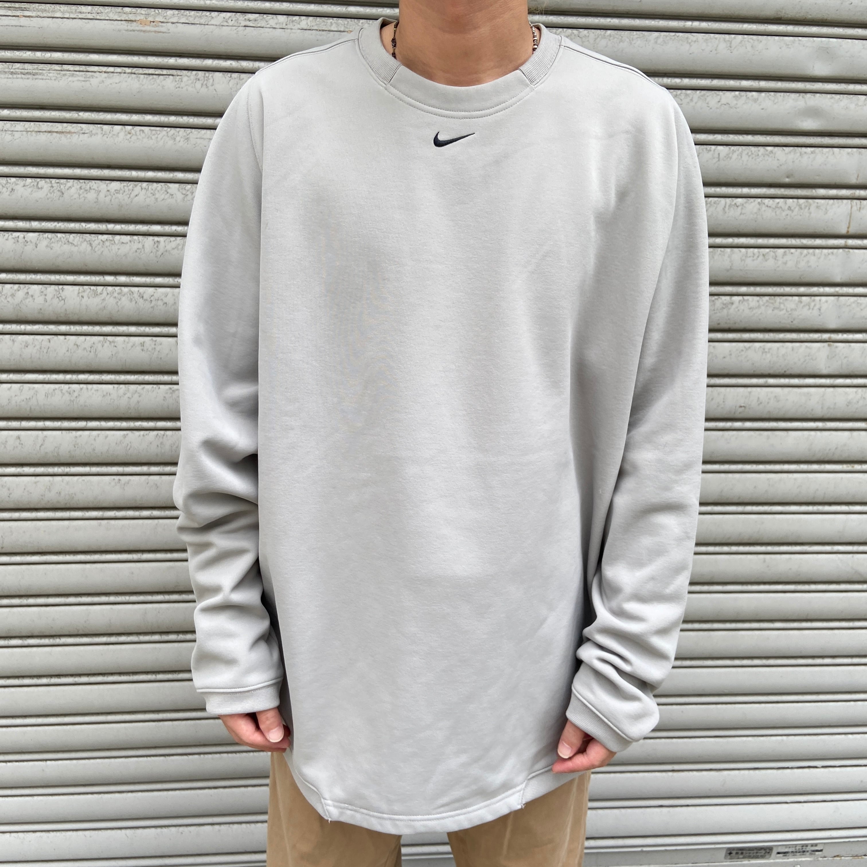 00s NIKETEAM ナイキ センタースウォッシュロゴスウェット 鼠色 XL